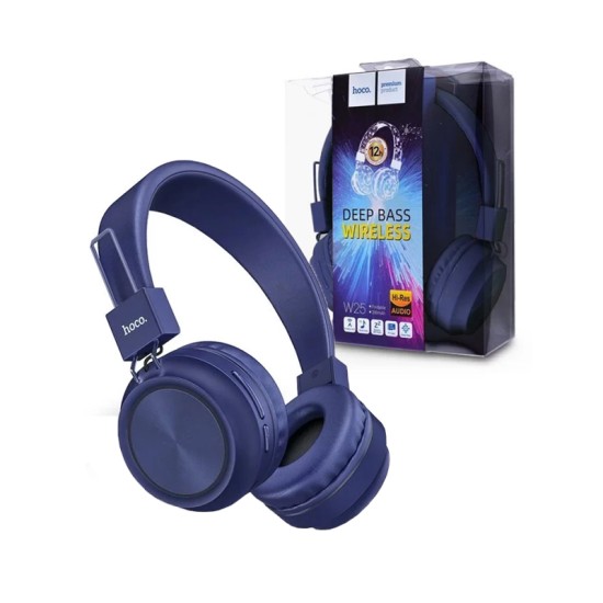 AURICULARES INALÁMBRICOS HOCO W25 TARJETA TF/AUX CON MICRÓFONO 300MAH AZUL